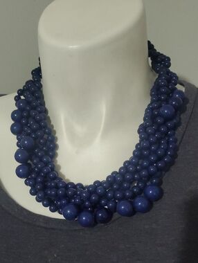 Baublebar Women's Multi-Strand Navy Bead Statement Necklace